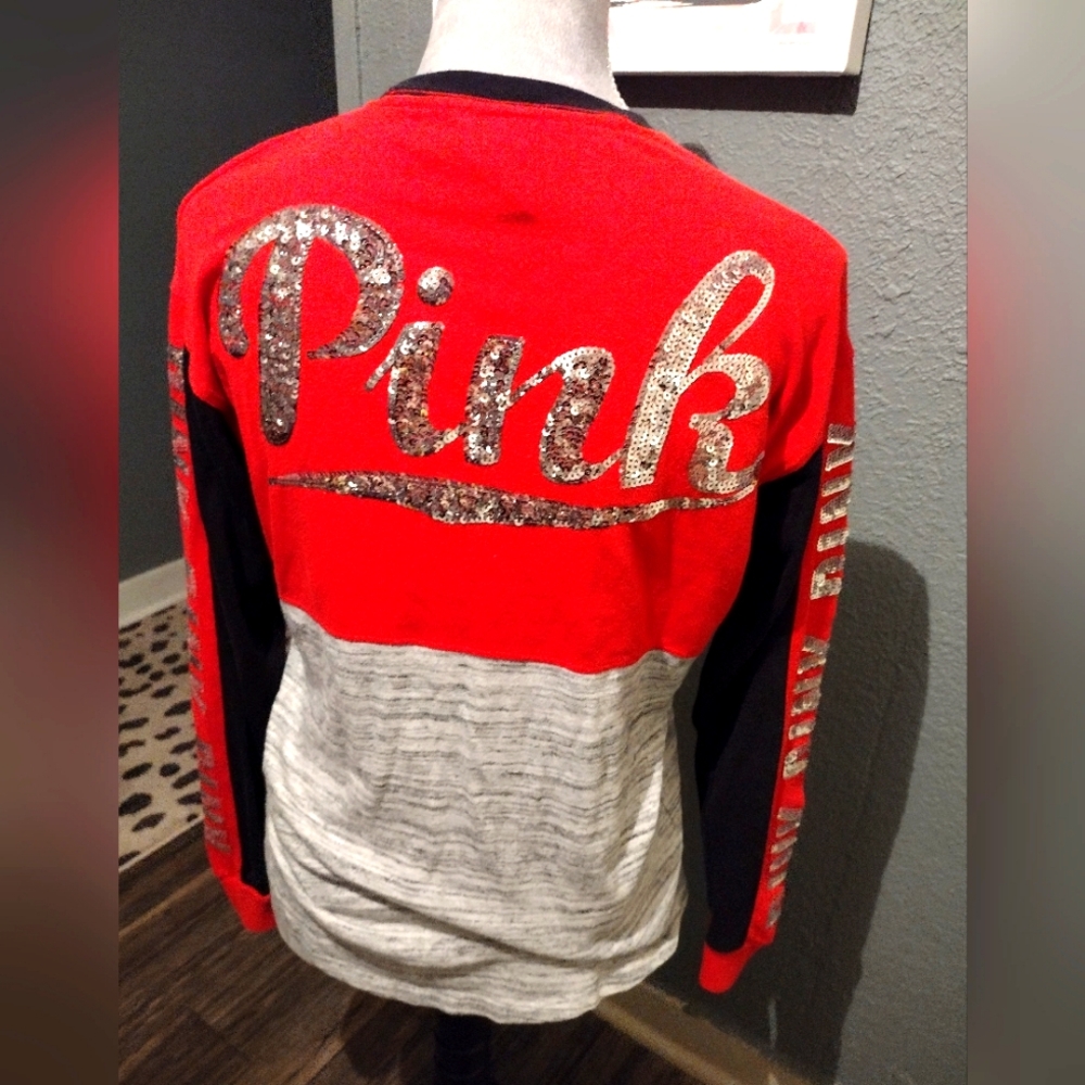 Vs pink sequin oversized long sleeve size XS